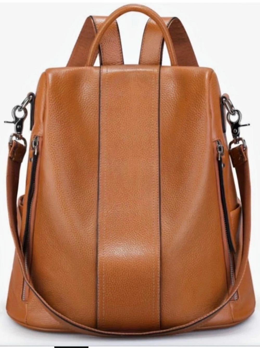 S-ZONE Leather Backpack Purses for Women Antitheft Rucksack Shoulder Bag Medium